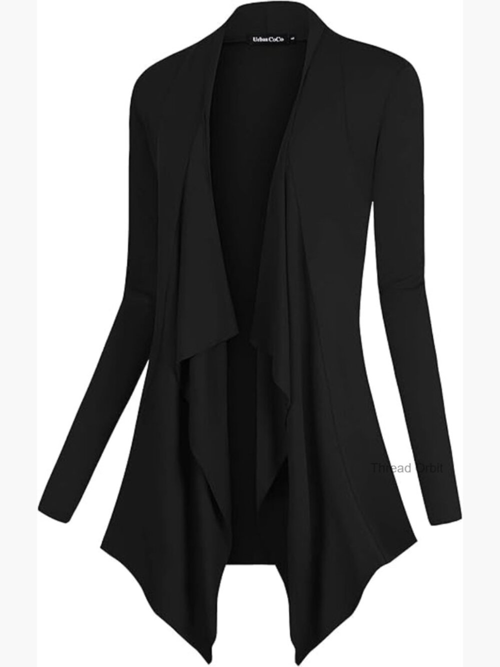 Drape Open Front Lightweight Cardigan Long Sleeve Irregular Hem